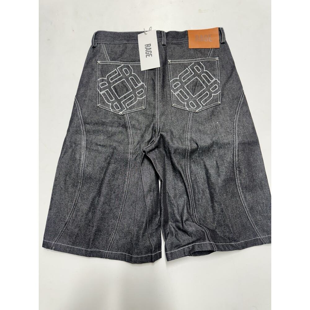 Rage 13 oz Black Japaneses Selvedge Denim Shorts Size 32 NWT!